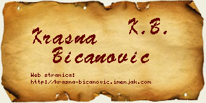 Krasna Bicanović vizit kartica